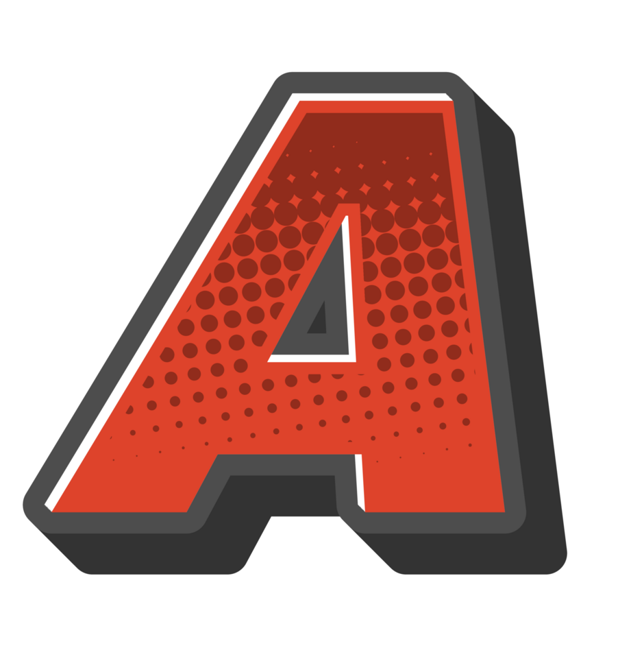 Comic Halftone Alphabet Letter and Number png
