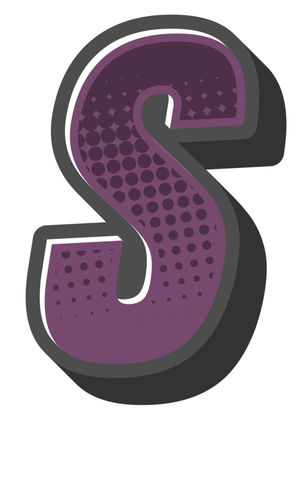 Comic Halftone Alphabet Letter and Number png