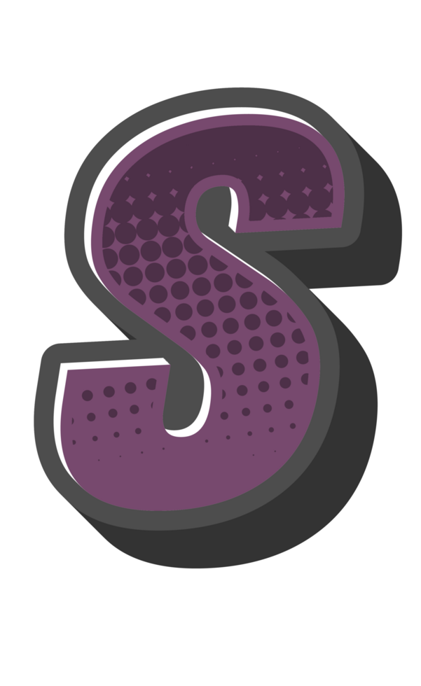 Comic Halftone Alphabet Letter and Number png