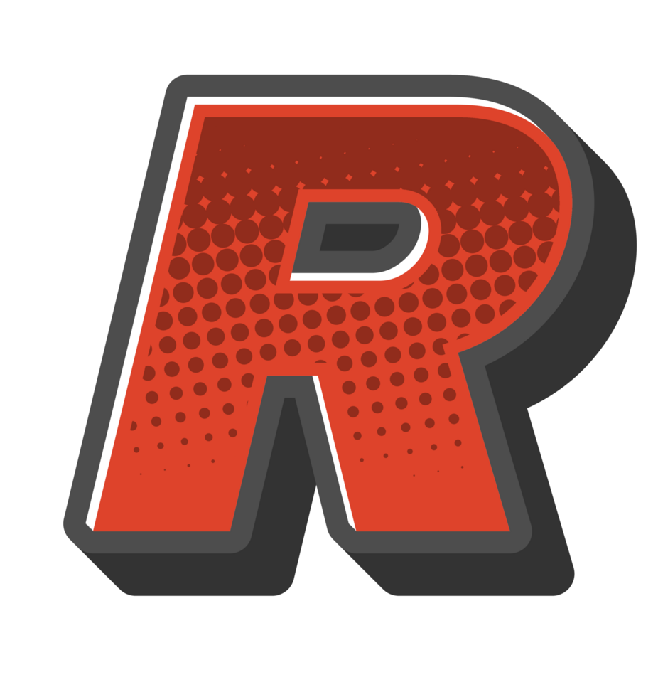 Comic Halftone Alphabet Letter and Number png