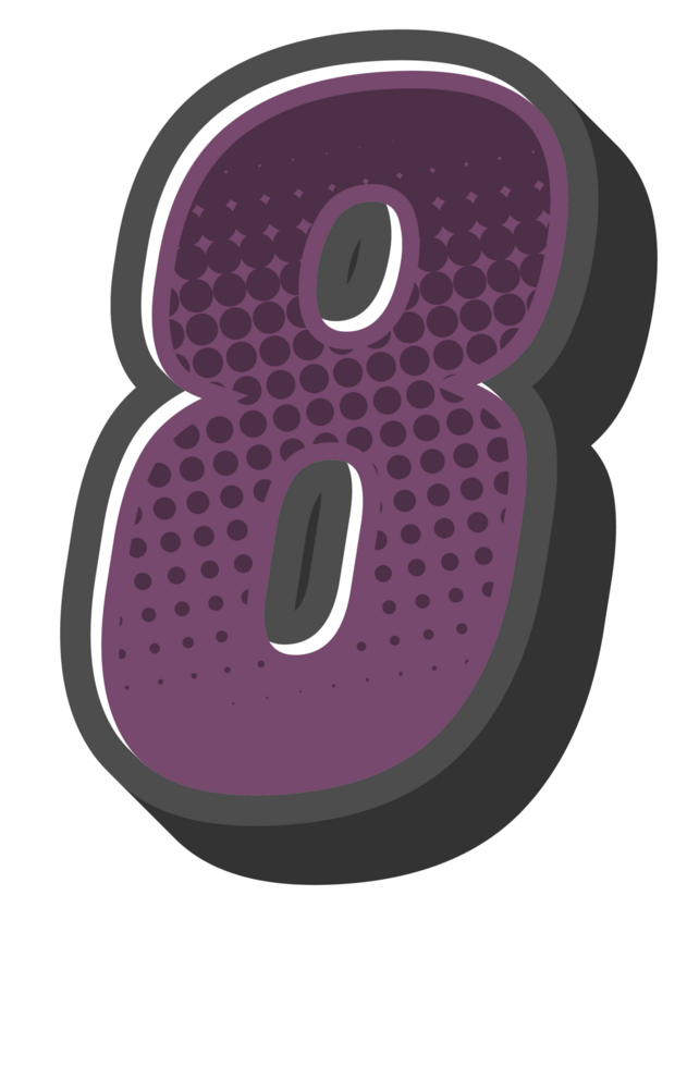 Comic Halftone Alphabet Letter and Number png