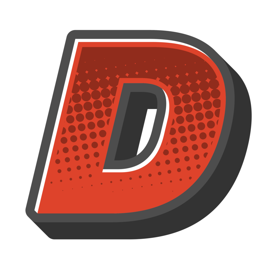 Comic Halftone Alphabet Letter and Number png