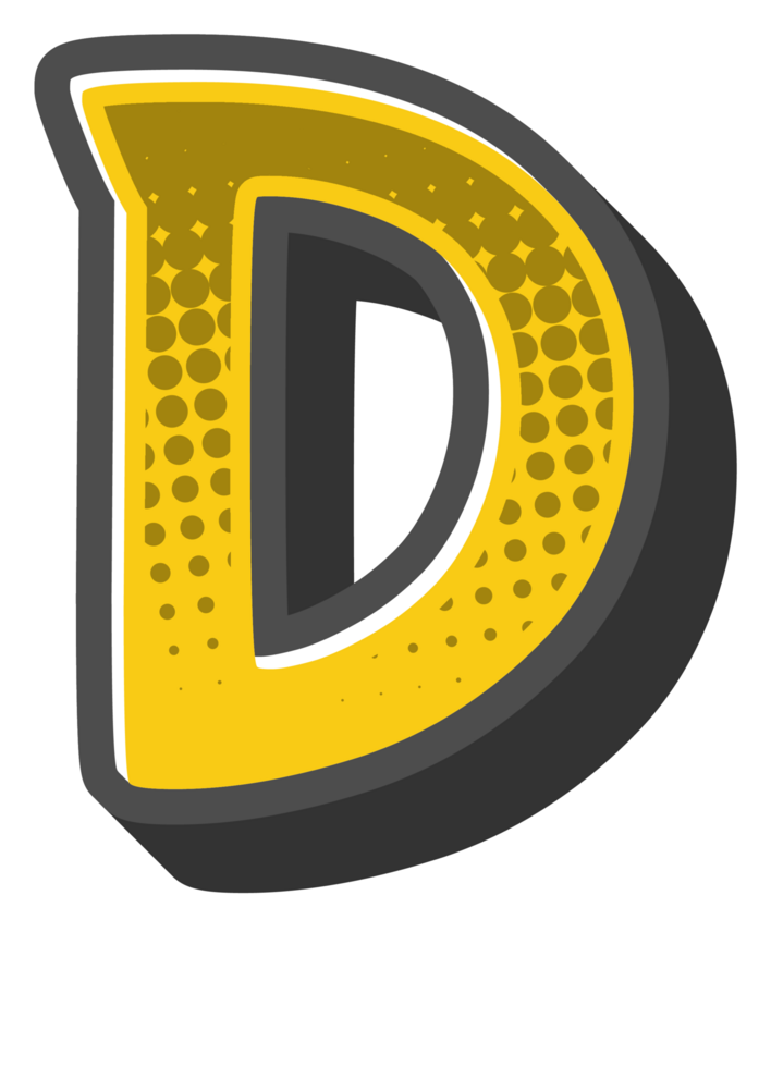 Comic Halftone Alphabet Letter and Number png