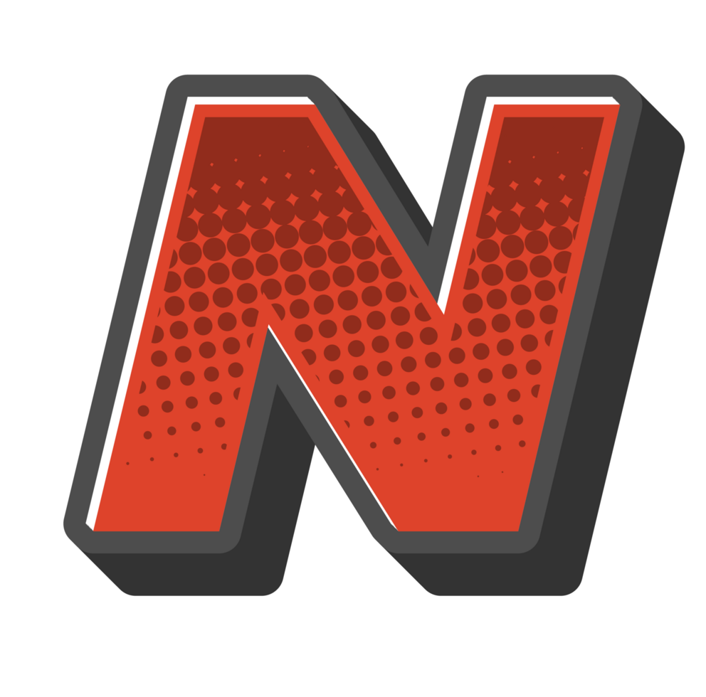 Comic Halftone Alphabet Letter and Number png