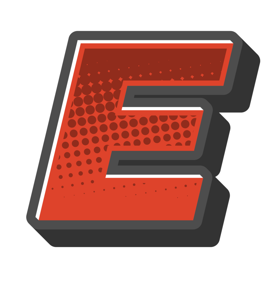 Comic Halftone Alphabet Letter and Number png