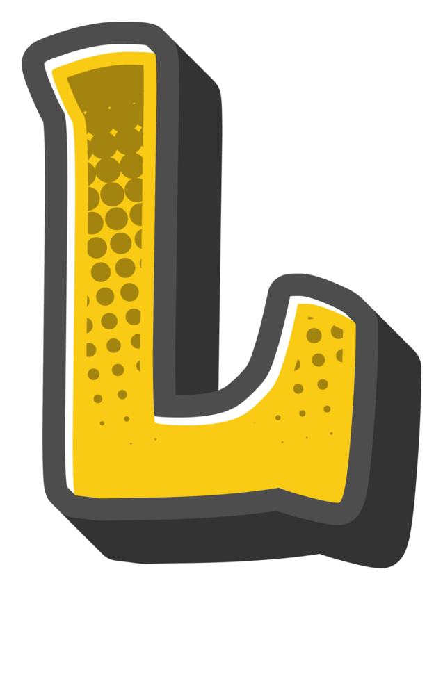 Comic Halftone Alphabet Letter and Number png