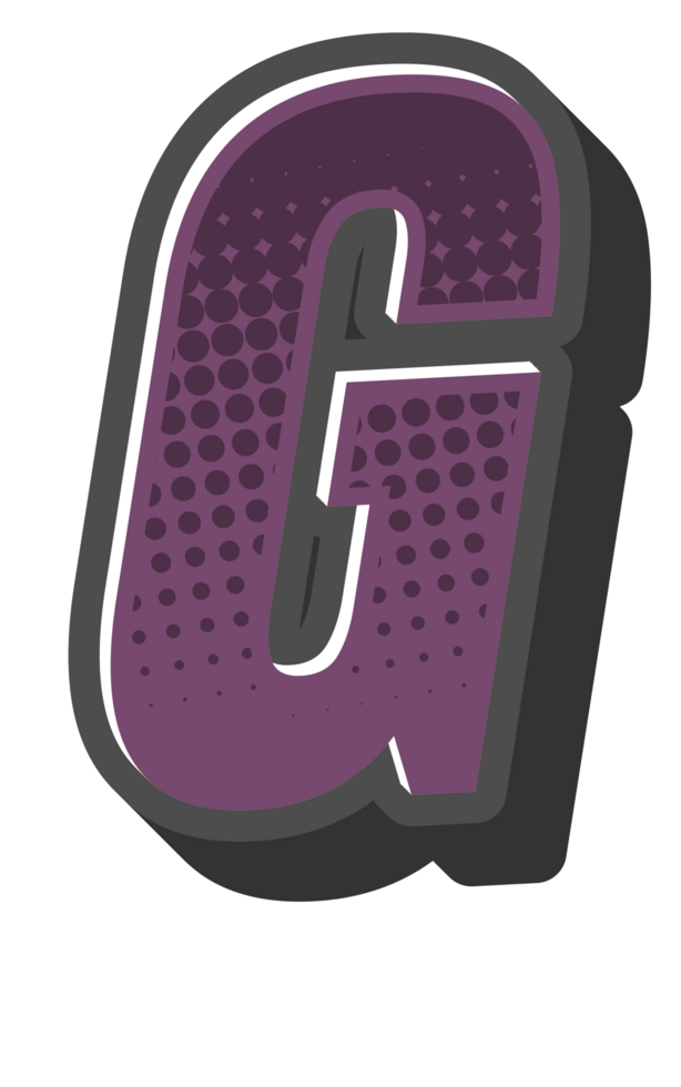 Comic Halftone Alphabet Letter and Number png
