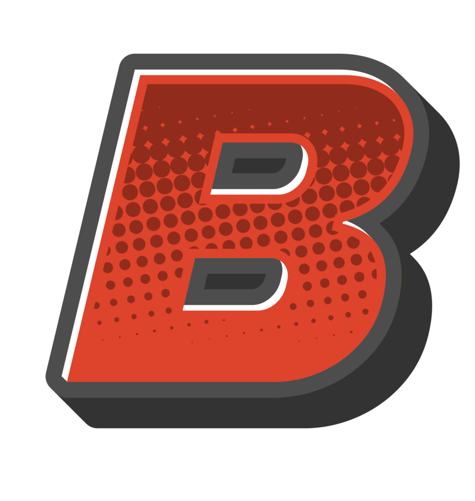 Comic Halftone Alphabet Letter and Number png
