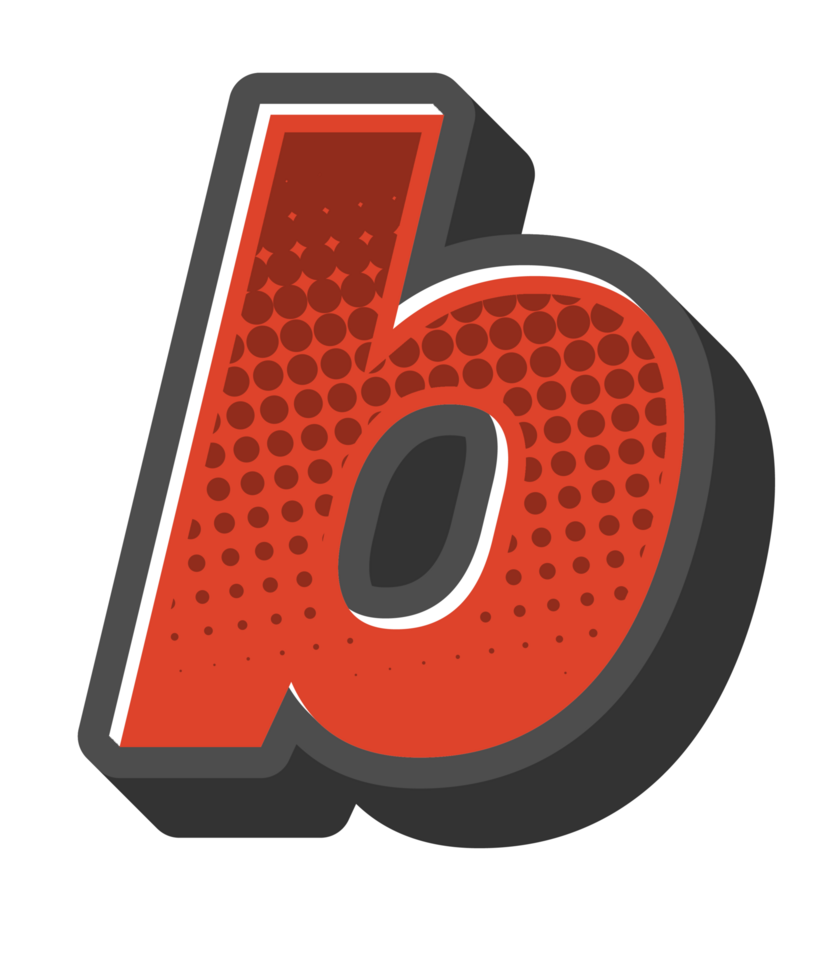 Comic Halftone Alphabet Letter and Number png