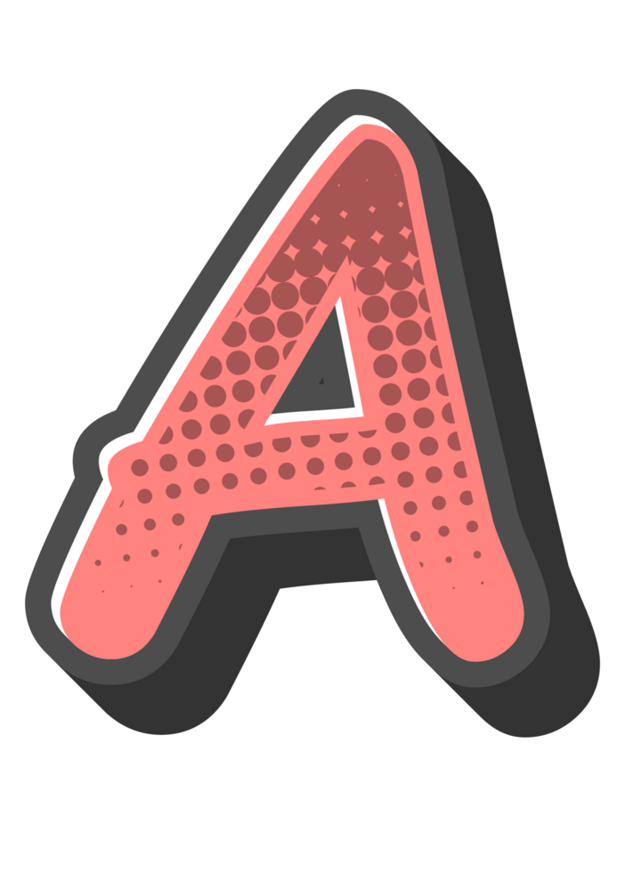 Comic Halftone Alphabet Letter and Number png