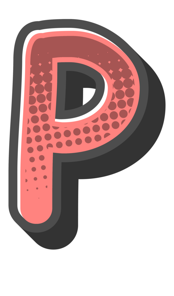 Comic Halftone Alphabet Letter and Number png