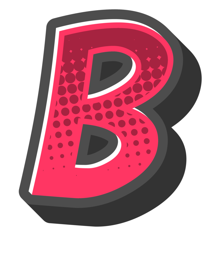Comic Halftone Alphabet Letter and Number png