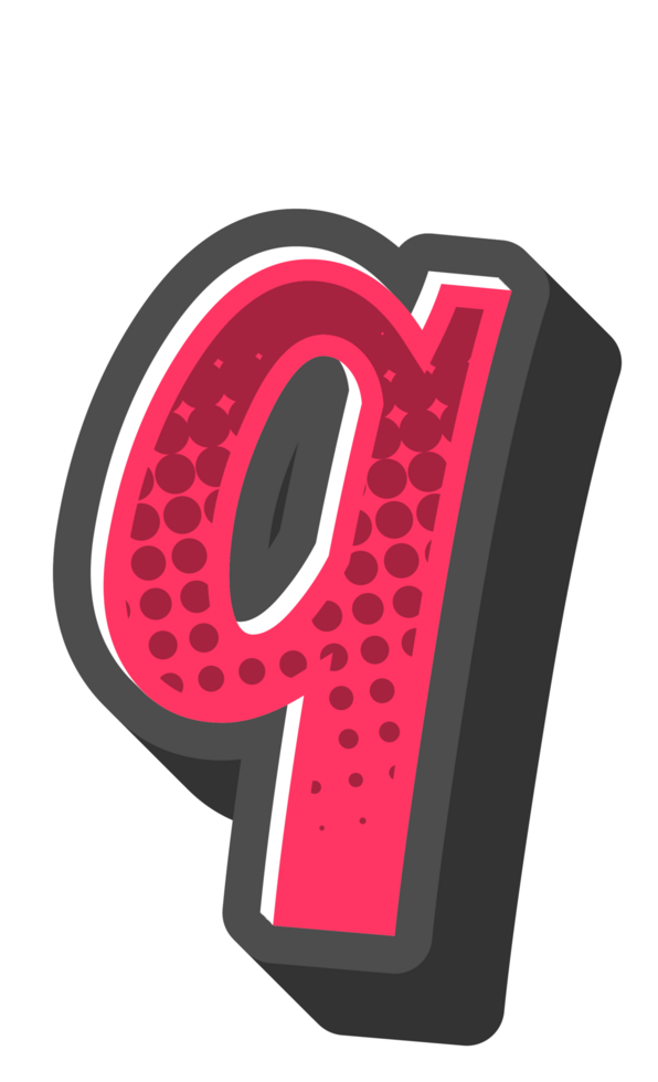 Comic Halftone Alphabet Letter and Number png