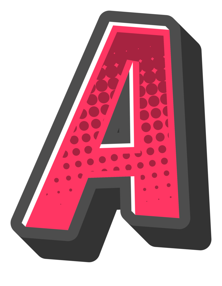 Comic Halftone Alphabet Letter and Number png