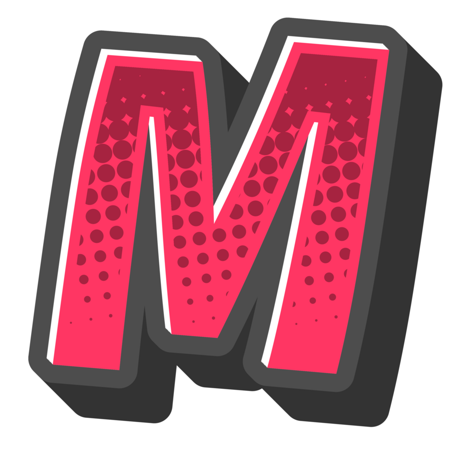 Comic Halftone Alphabet Letter and Number png