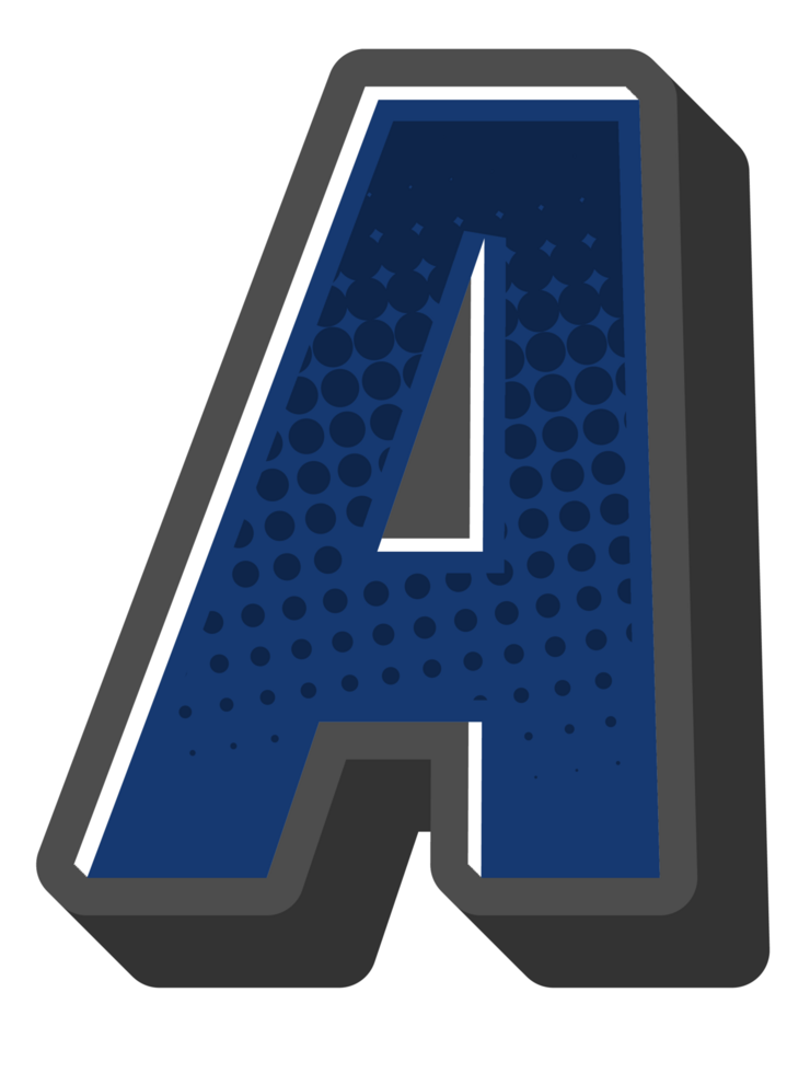 Comic Halftone Alphabet Letter and Number png