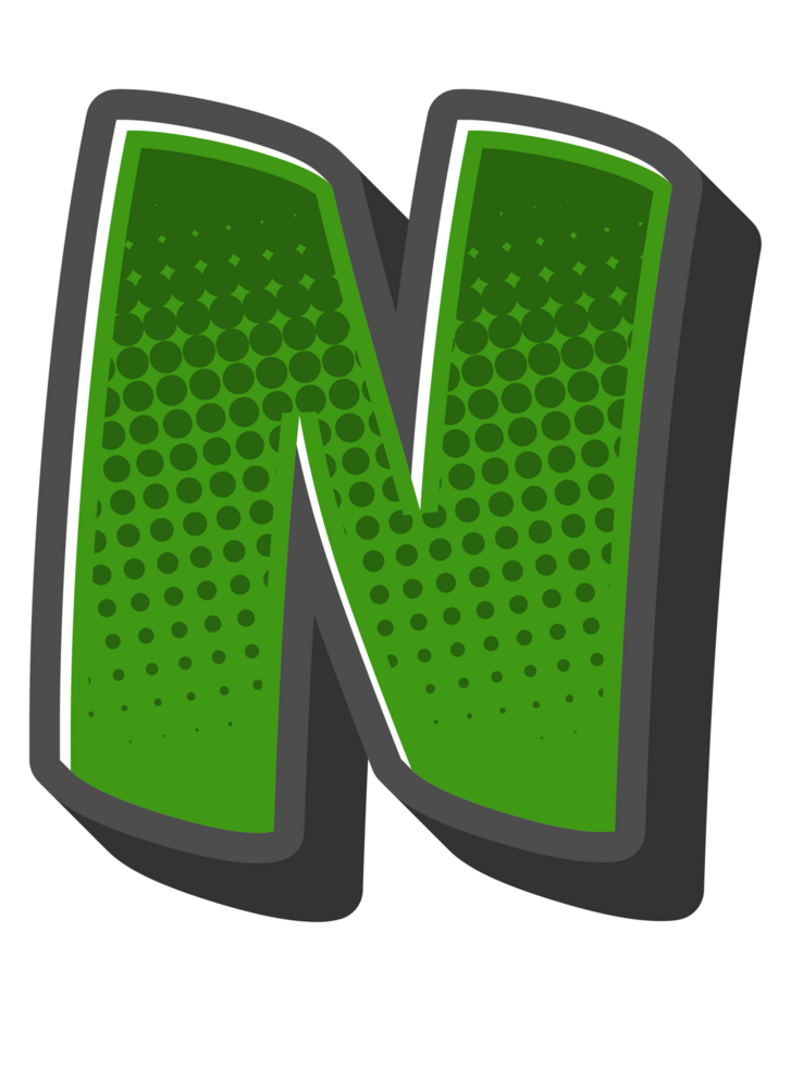 Comic Halftone Alphabet Letter and Number png