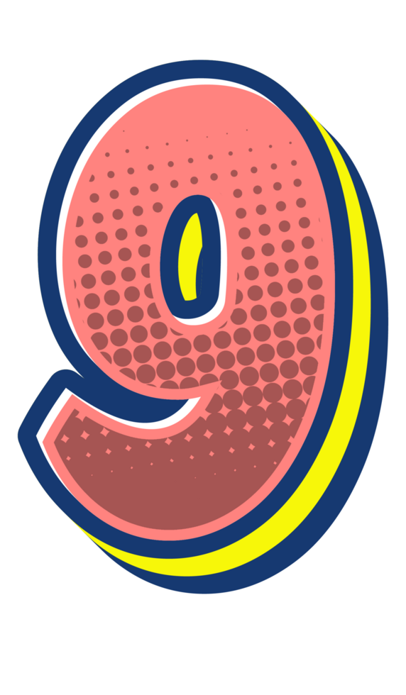 Comic Halftone Alphabet Letter and Number png