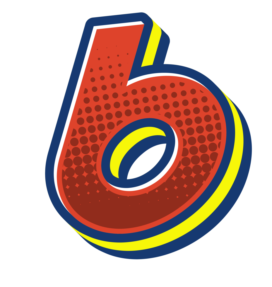 Comic Halftone Alphabet Letter and Number png