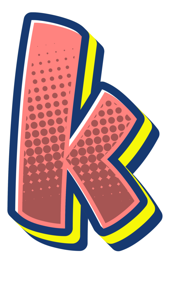 Comic Halftone Alphabet Letter and Number png