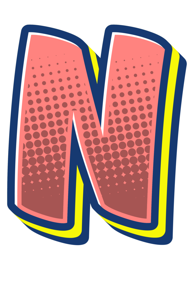 Comic Halftone Alphabet Letter and Number png