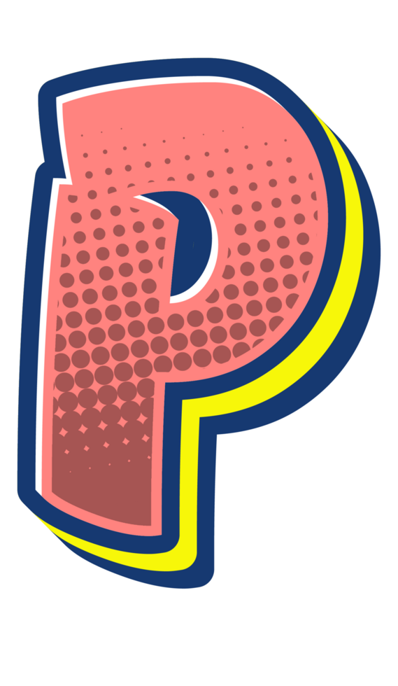 Comic Halftone Alphabet Letter and Number png