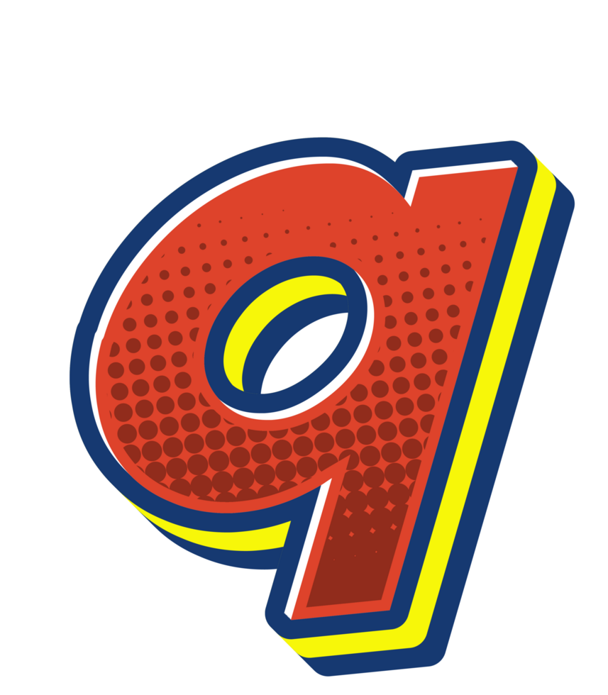 Comic Halftone Alphabet Letter and Number png
