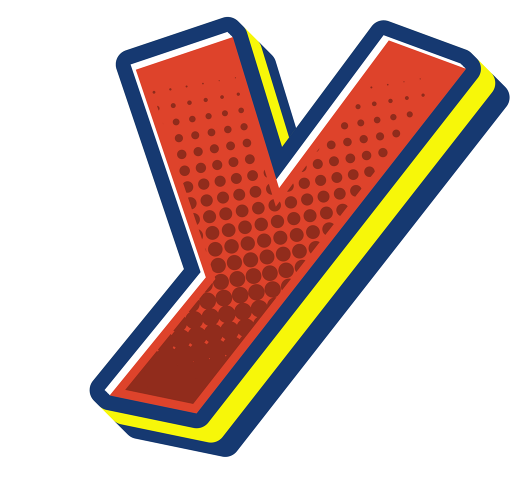 Comic Halftone Alphabet Letter and Number png