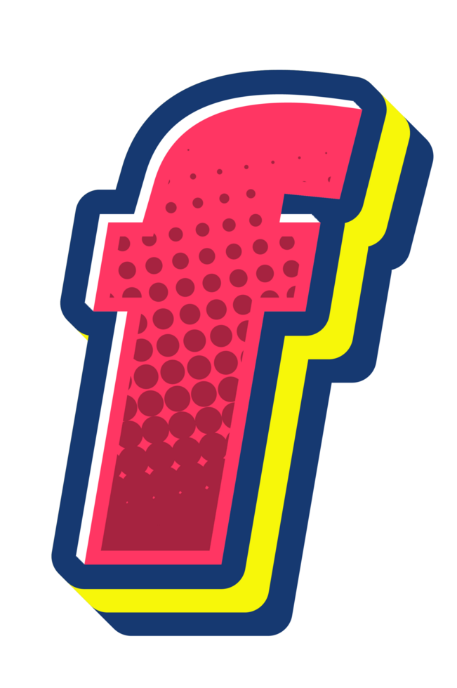Comic Halftone Alphabet Letter and Number png