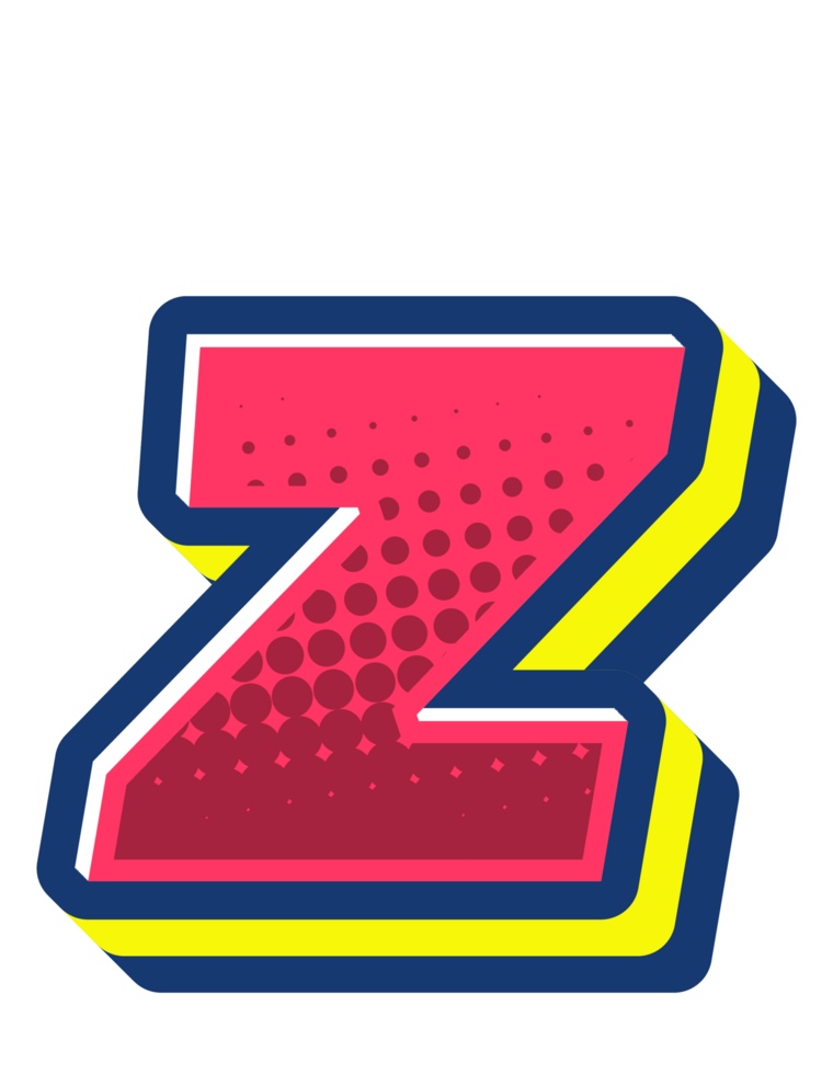 Comic Halftone Alphabet Letter and Number png