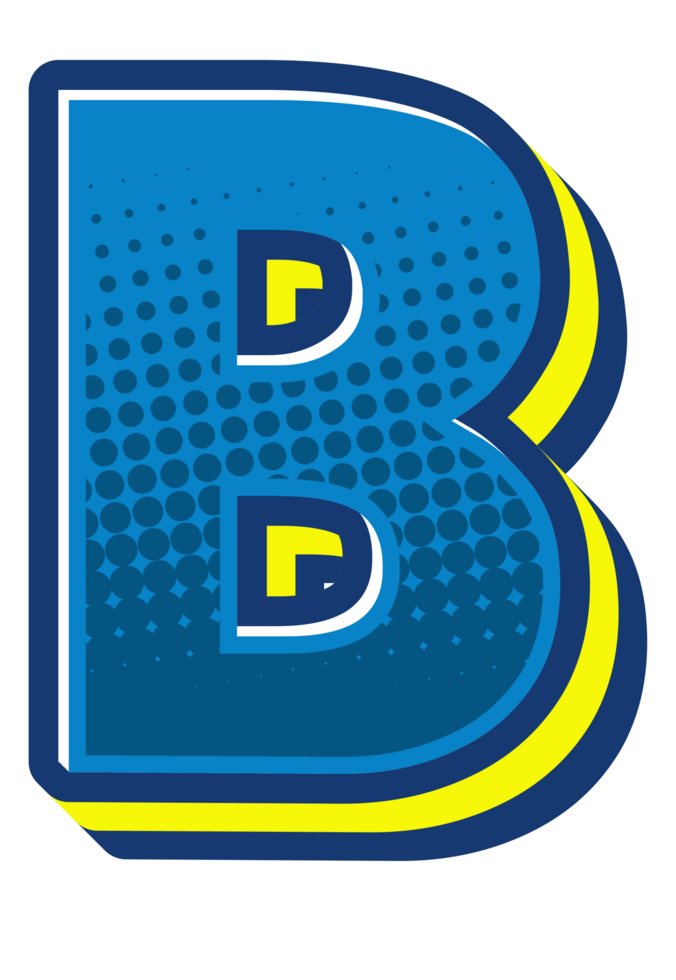 Comic Halftone Alphabet Letter and Number png