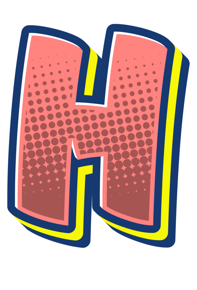 Comic Halftone Alphabet Letter and Number png