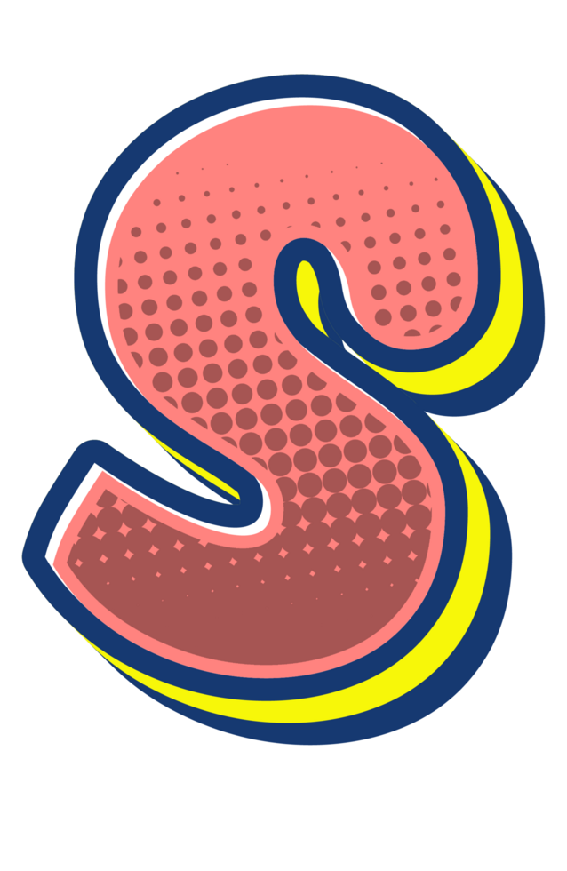 Comic Halftone Alphabet Letter and Number png