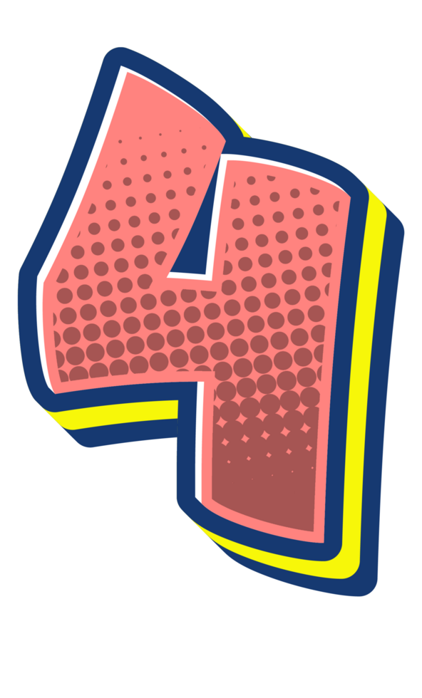 Comic Halftone Alphabet Letter and Number png