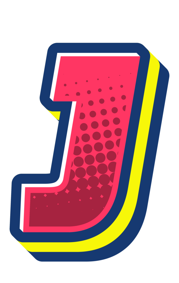 Comic Halftone Alphabet Letter and Number png