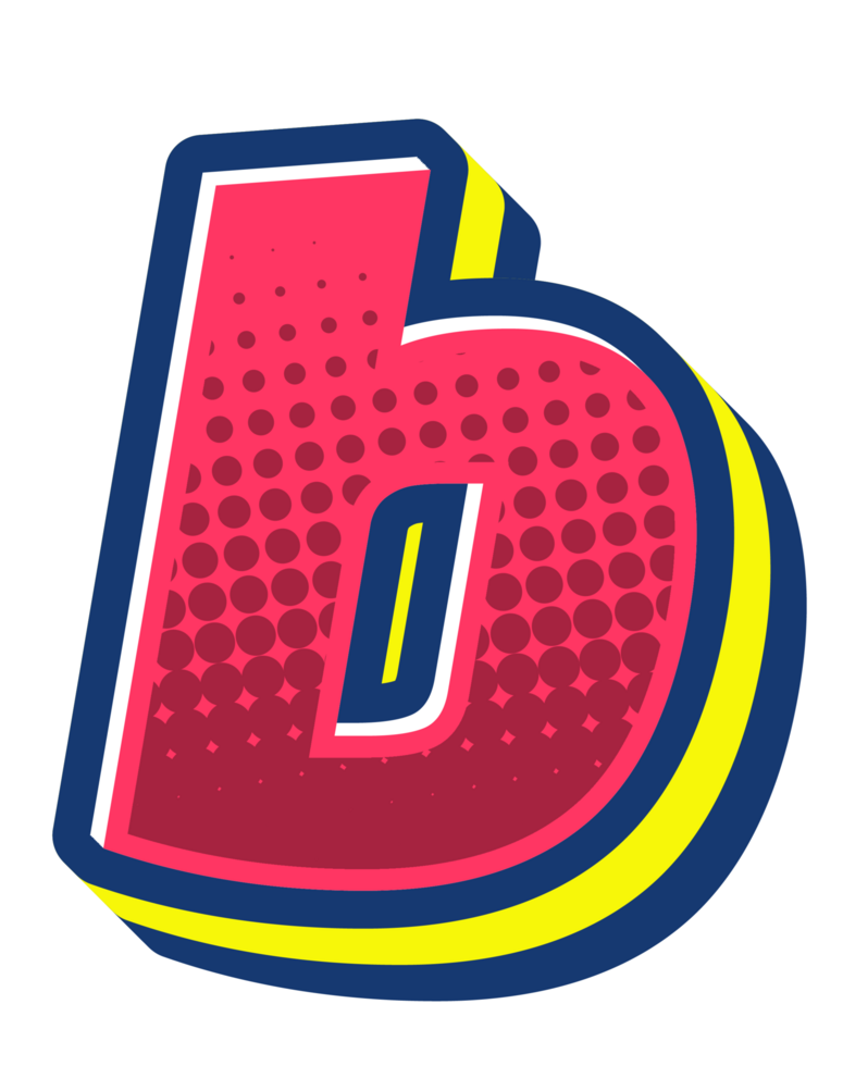 Comic Halftone Alphabet Letter and Number png