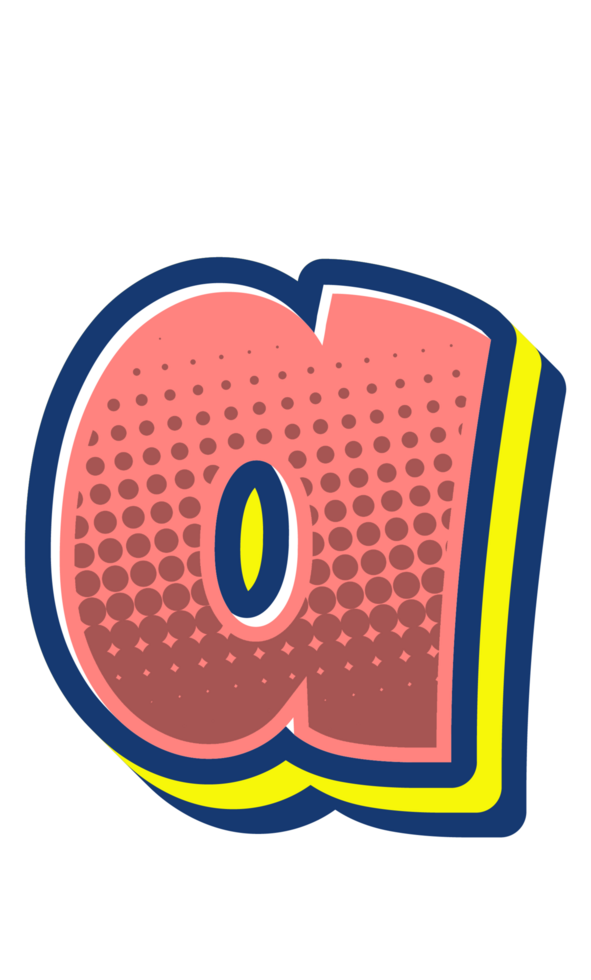 Comic Halftone Alphabet Letter and Number png