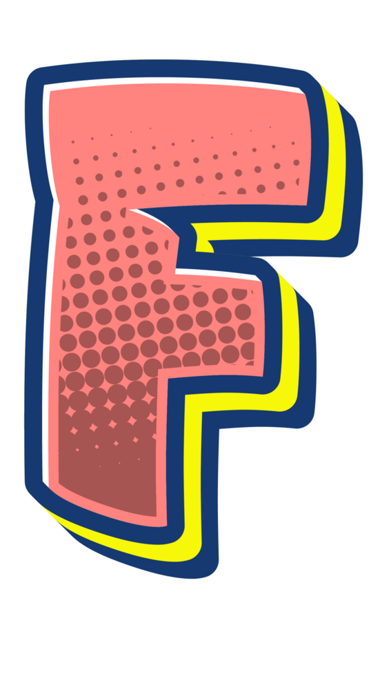 Comic Halftone Alphabet Letter and Number png