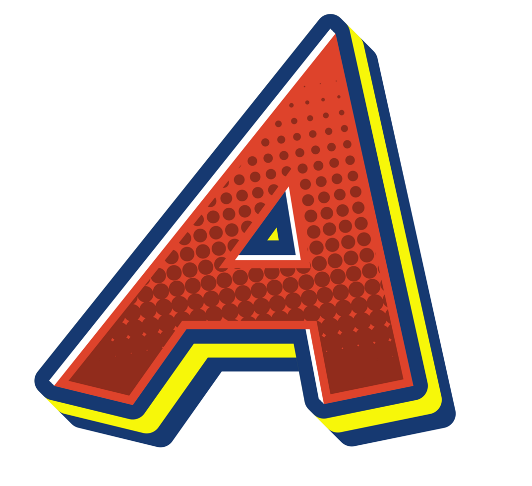Comic Halftone Alphabet Letter and Number png