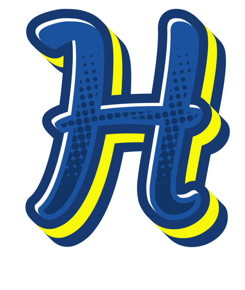 Comic Halftone Alphabet Letter and Number png
