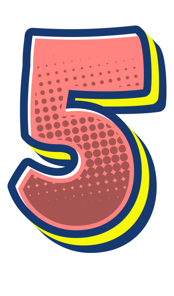 Comic Halftone Alphabet Letter and Number png