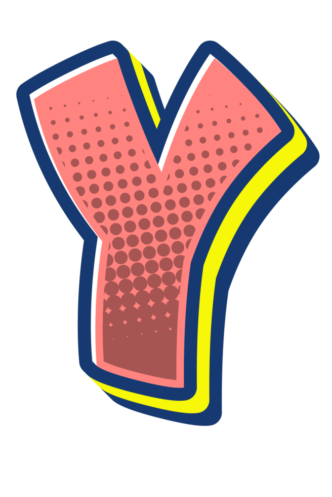 Comic Halftone Alphabet Letter and Number png