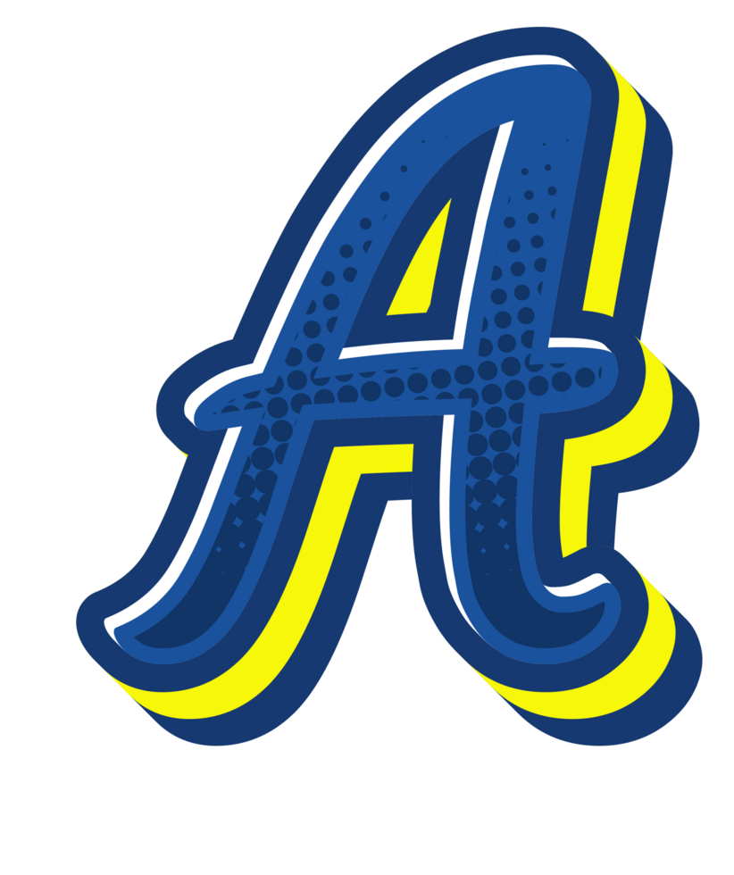 Comic Halftone Alphabet Letter and Number png