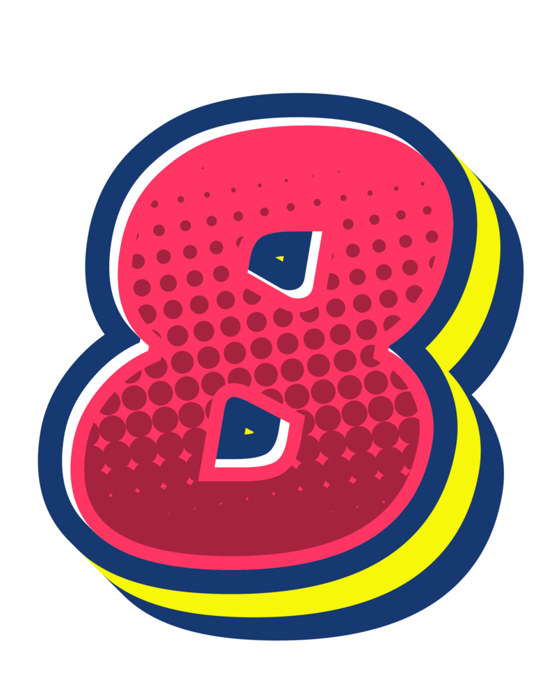 Comic Halftone Alphabet Letter and Number png