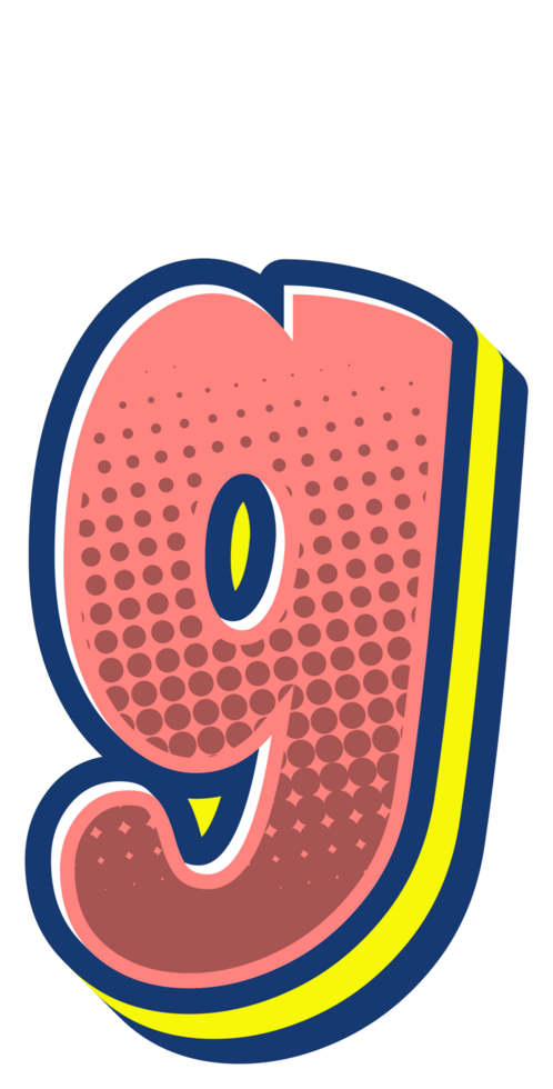 Comic Halftone Alphabet Letter and Number png