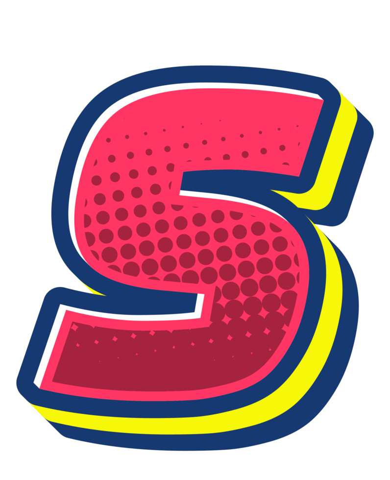 Comic Halftone Alphabet Letter and Number png