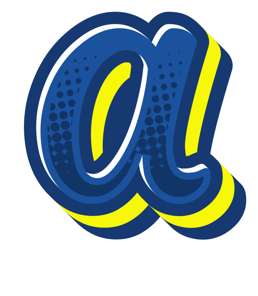 Comic Halftone Alphabet Letter and Number png