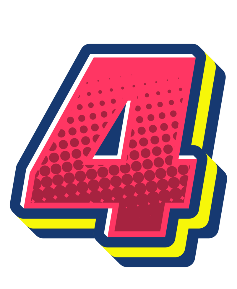 Comic Halftone Alphabet Letter and Number png