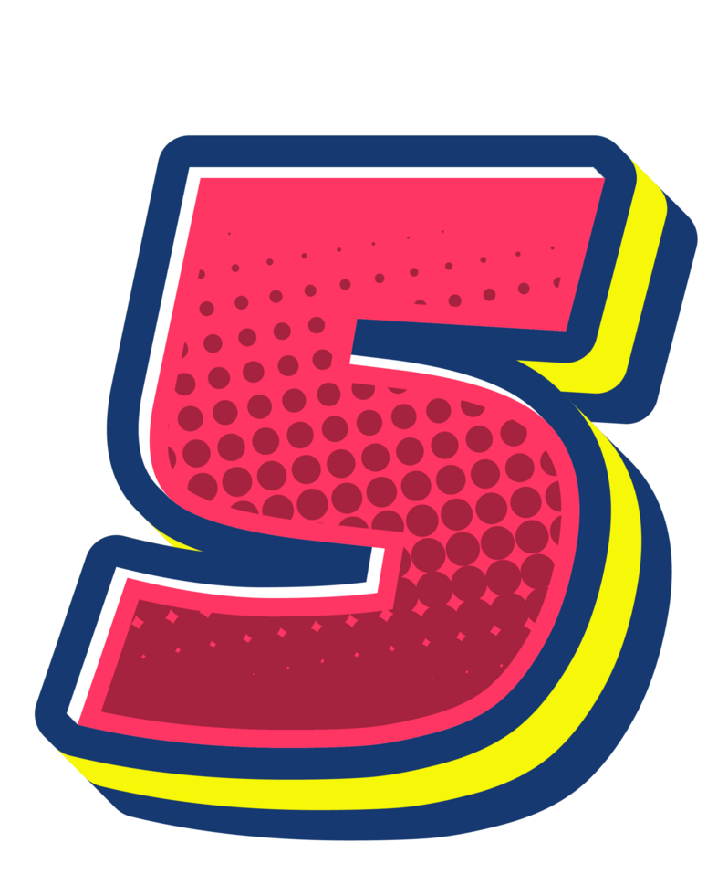 Comic Halftone Alphabet Letter and Number png