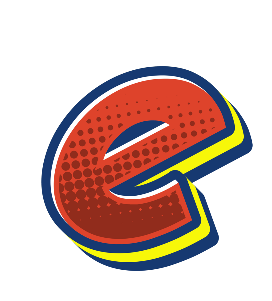 Comic Halftone Alphabet Letter and Number png